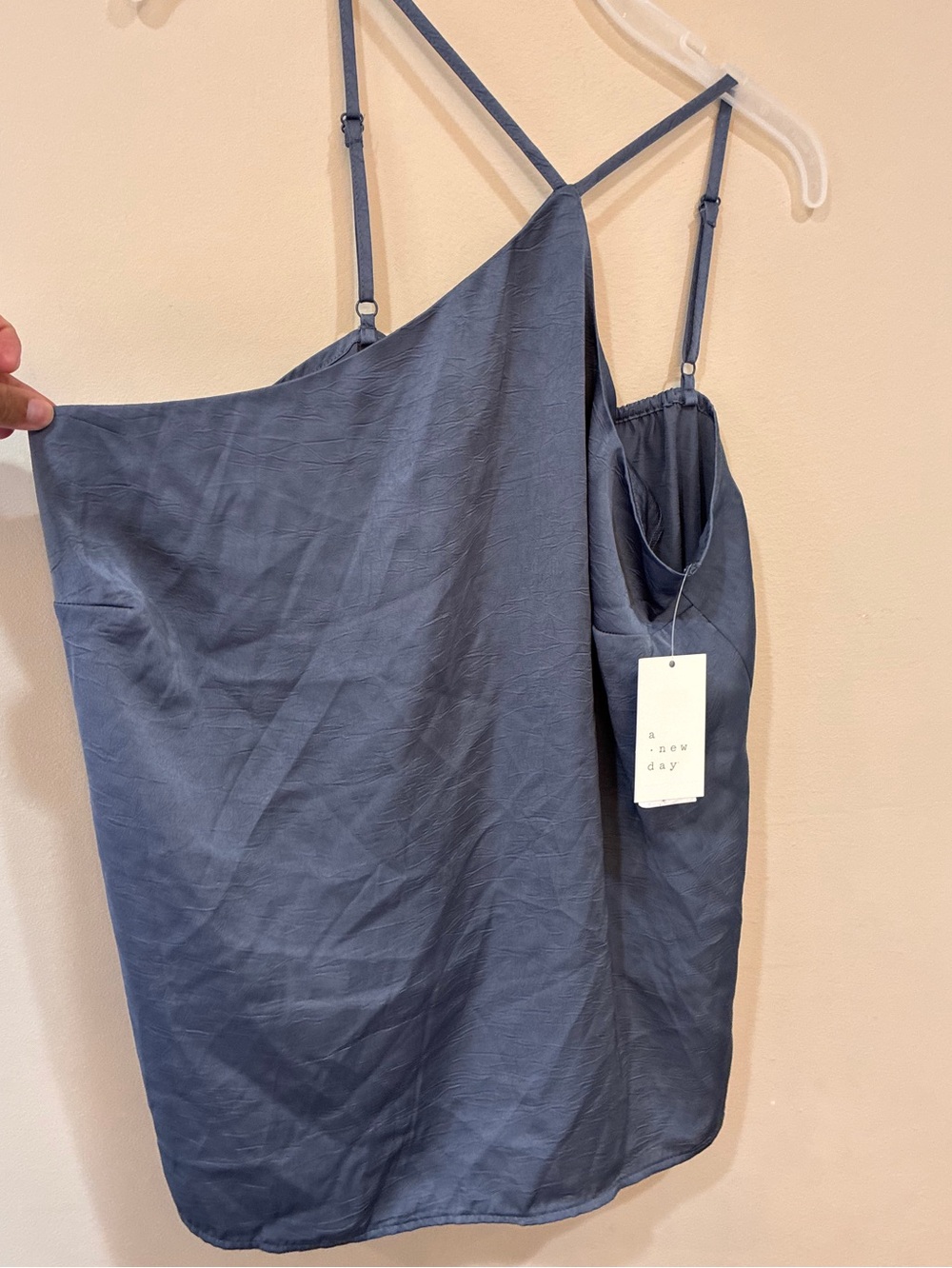 a new day Slate Blue halter cami top with Adjustable spaghetti Straps